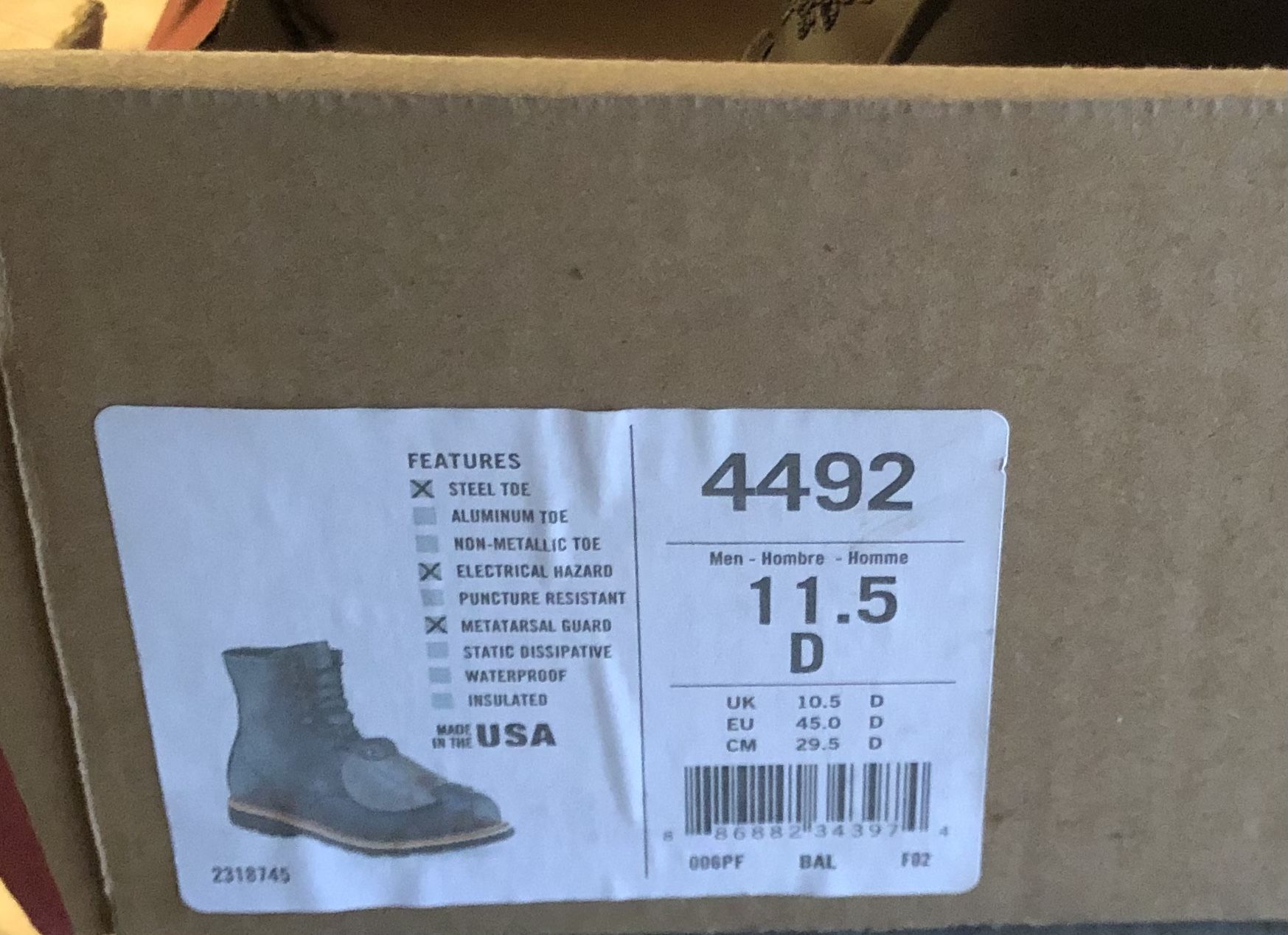 Red Wings Steel Toe Work Boots 11 1/2