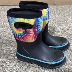 Kids Unisex Tie Dye Bogs Waterproof Rain or Snow Boots. Size 13.