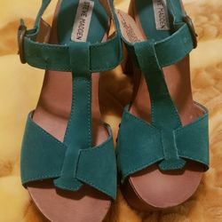 Steve Madden Suede ‘Lagunna’ Wood Platform Sandals