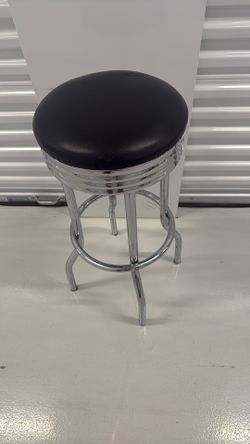 Black / polished chrome swivel Bar stool
