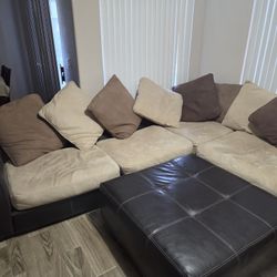 L Shaped Sectional Low Profile With Ottoman 