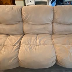 Pull out sofa -- bed couch sleeper beige brown convertible