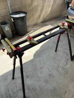 Folding Miter Saw Stand with Roller Extensions