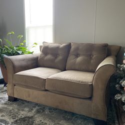 Suede Loveseat Sofa 