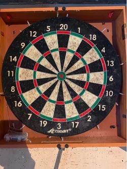 Dart board with cabinet