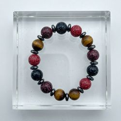 Multicolor Speckled Bead Bracelet | Statement Stretch Bracelet