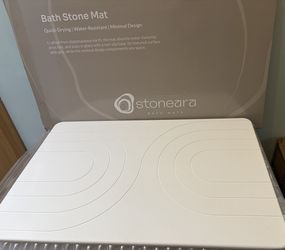 Stone Bath Mat – Quick-Dry Diatomaceous Earth Bathroom Mat, Ultra-Absorbent Non-Slip White New