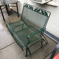 Wrought Iron Glider Bench/Loveseat