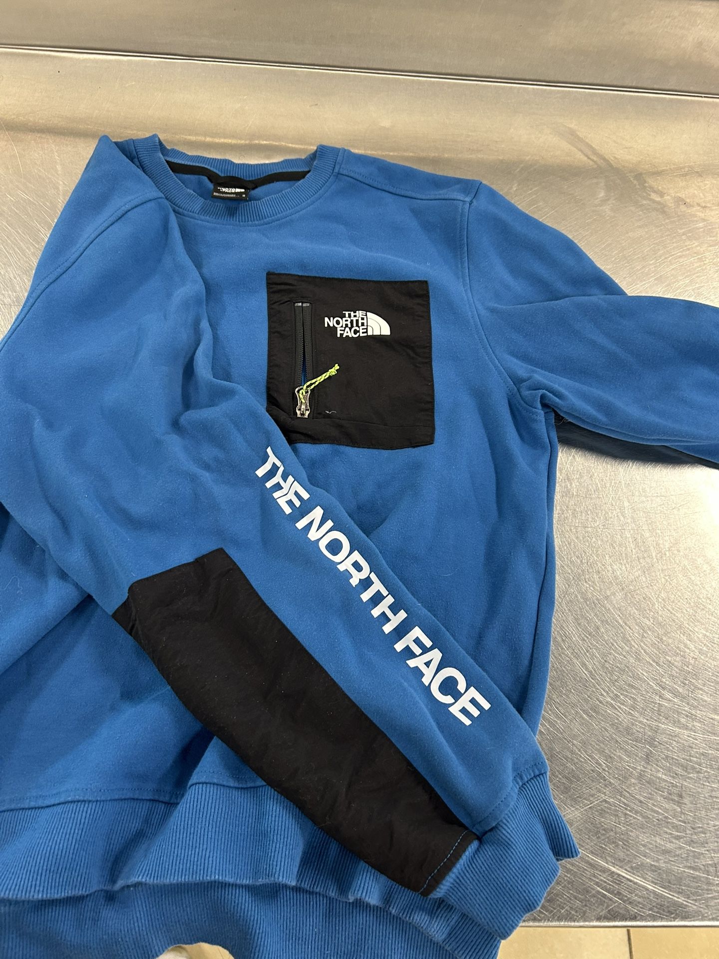 North Face Shirt Mens Medium Long Sleeve Blue Black