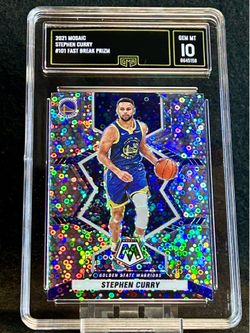 2021 Mosaic 🔥 Stephen Curry 🔥 Fast Break Prizm GMA 10 💎 Mint - Golden State Warriors