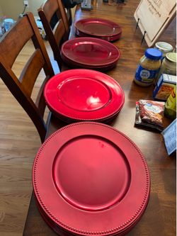 Red charger plates