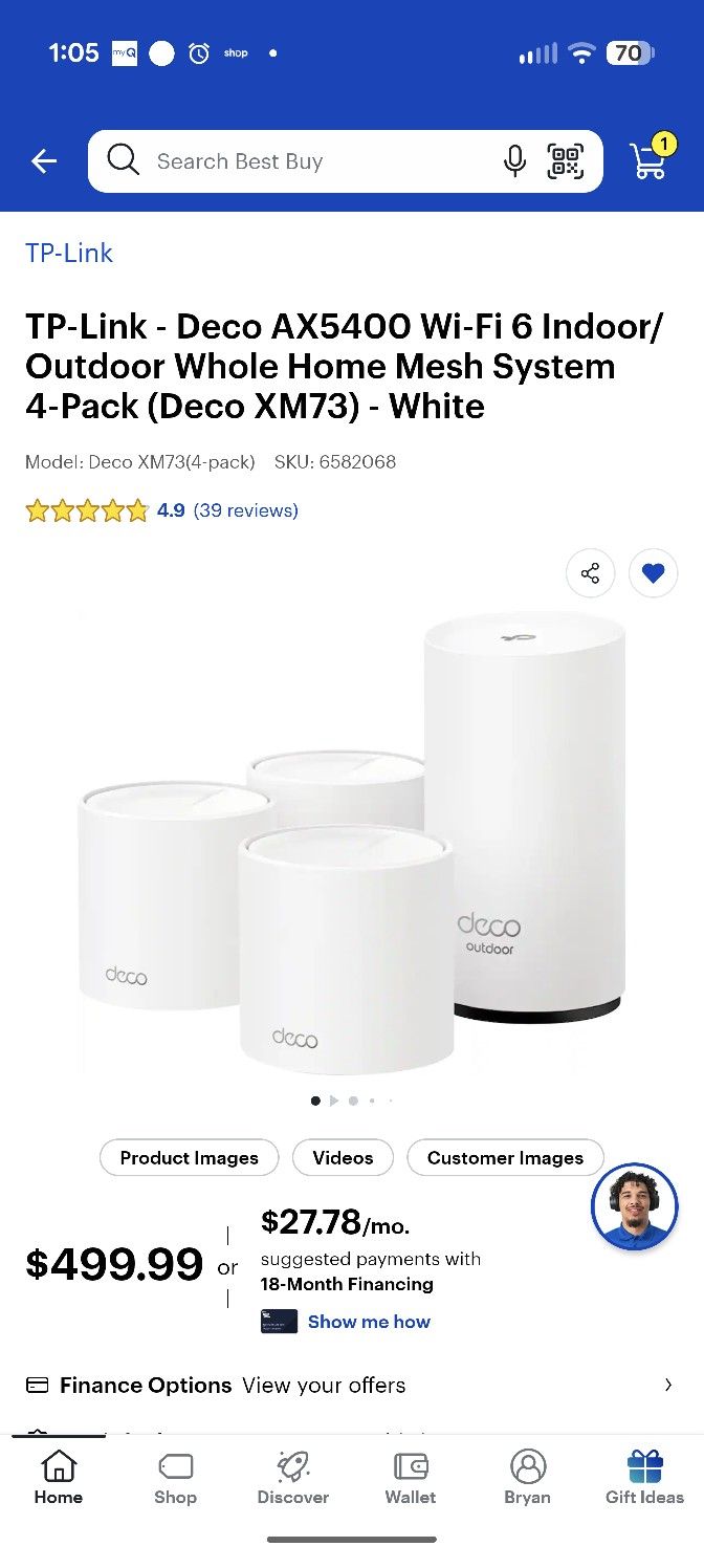 TP-Link - Deco AX5400 Wi-Fi 6 Indoor & Outdoor Whole House Mesh System (4-pack Deco XM73) - White - Brand New/Unopened