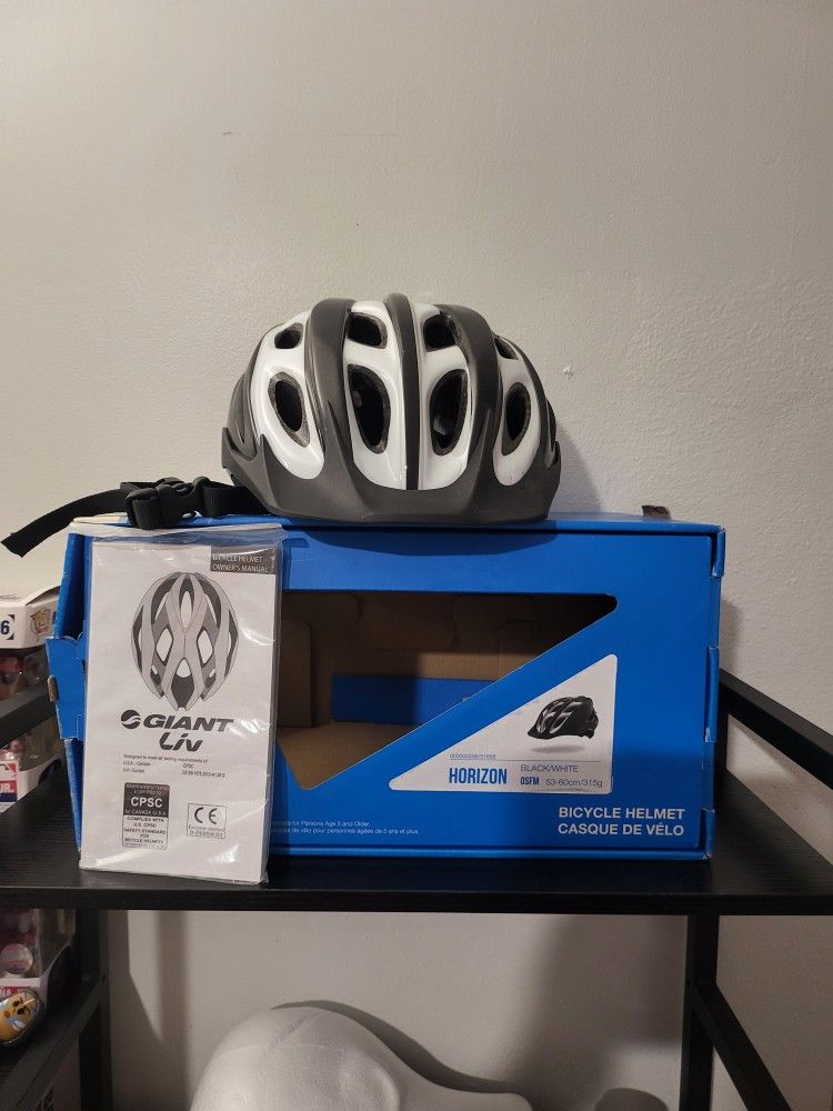 Giant LIV Horizon Bicycle Helmet Black / White Unisex Brand New