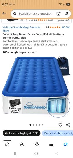 brand new full size sound asleep air mattress