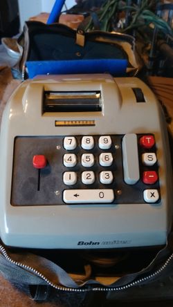 Bohn unitrex vintage office machine calculator with case