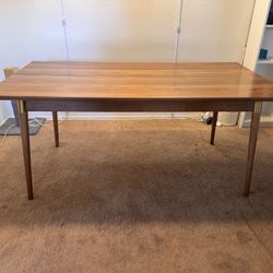 Mid-Century Modern Solid Wood Dining Table