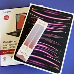 Apple iPad Pro 12.9” 6th Generation (M2 Chip / 2022 Model) 256gb with Pencil & Keyboard  case 