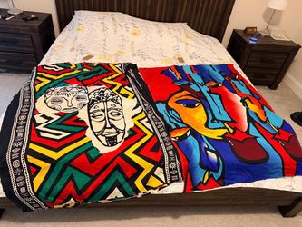 Lot of two Abstract and Tribal Print Kaftan Maxi Dresses