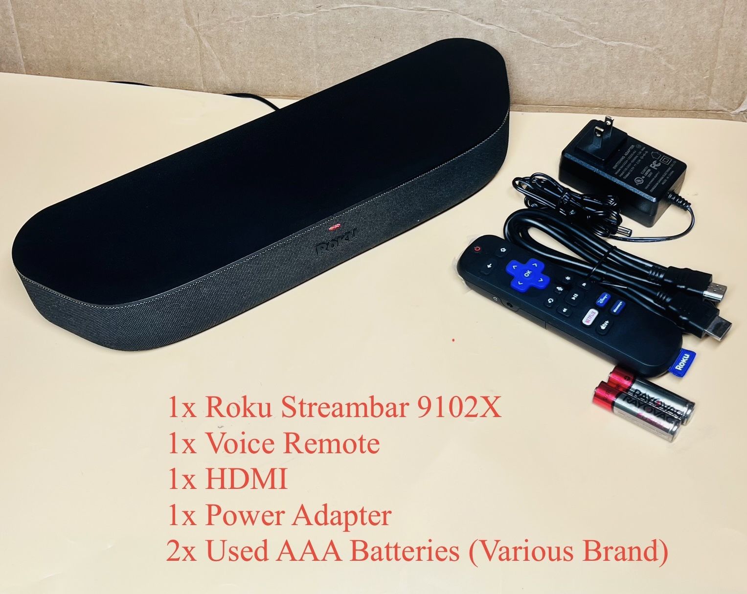 Roku Streambar 9102x 4K HDR Media Streamer and Audio Bar with Voice Remote