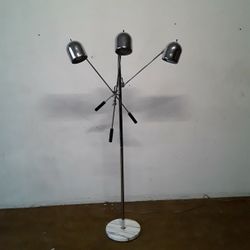 Vintage Italian Arredoluce Triennale Style marble and chrome 3 arm floor lamp Mid Century MCM 