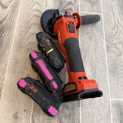 Hilti 22V grinder kit  3 / 2.5 batteries