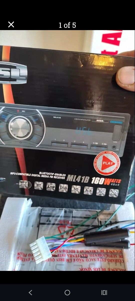 SSL SOUND STORM CAR STEREO BLUETOOTH USB AUX CELL CONNECT MEDIA NEW IN BOX NEVER USED IN PERFECT WORKING CONDITION