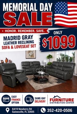 MADRID GRAY LOVESEAT AND SOFA SET PRICE DROP!! ONLY $1099!!