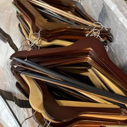 Huge Lot of Wooden Hangers.