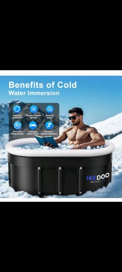 2 ICEDOO 132 Gal Large Inflatable Ice Bath Tub ( Brand New, In Sealed Box ) For $20 Each