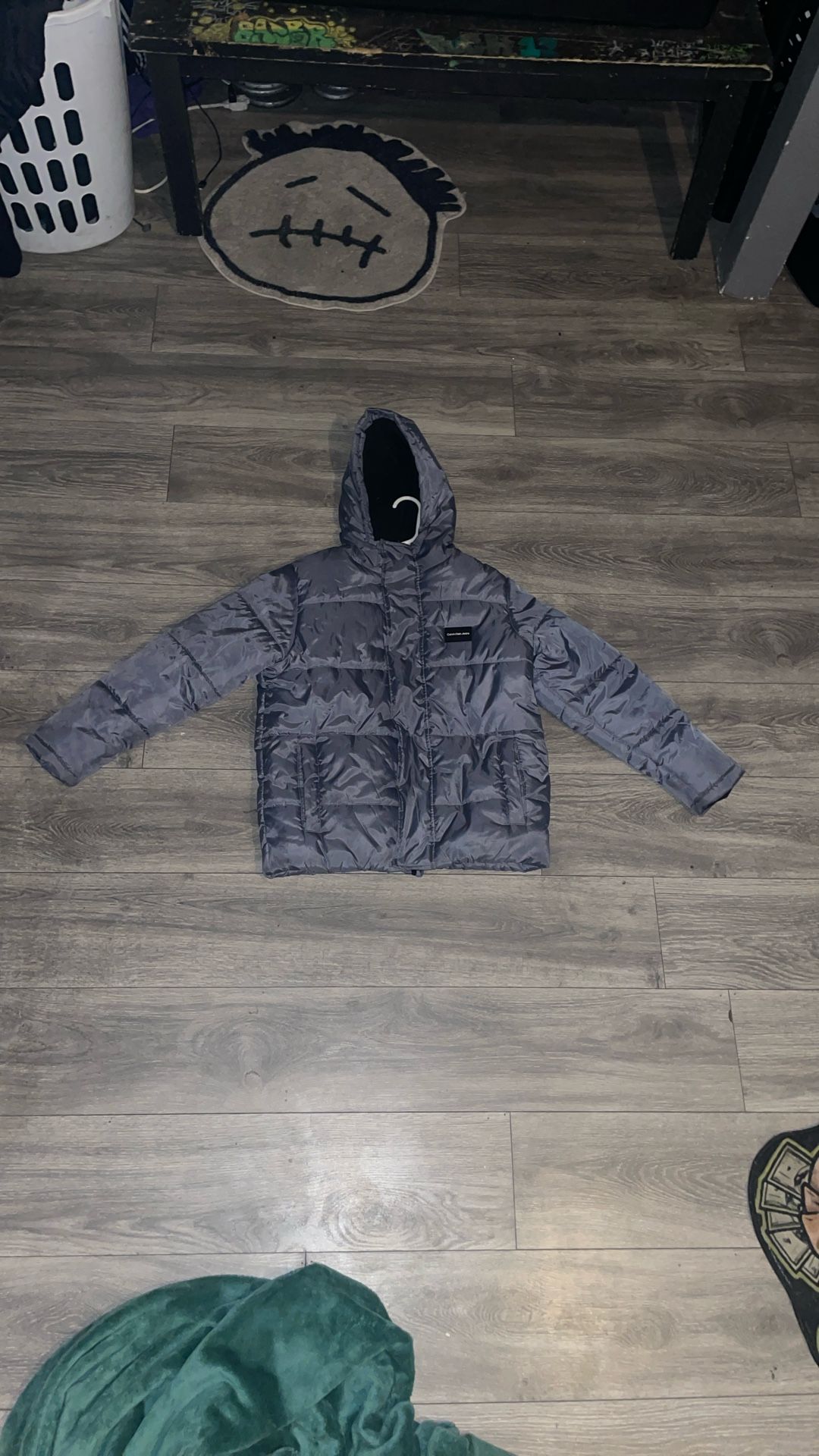 Grey Calvin Klein Puffer Jacket Mens