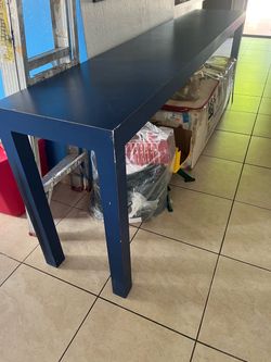 Blue Laminated Wooden Table