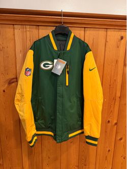 NFL GREEN BAY PACKERS NIKE REVERSIBLE BOMBER JACKET BRAND NEW SIZE LARGE WITH TAGS