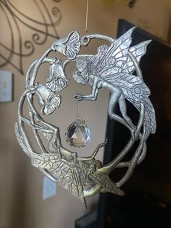 Fairy Suncatcher with Crystal Ball Pendant