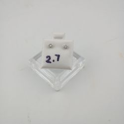 STUNNING 10K White Gold Real Diamond Stud Earrings