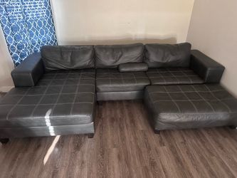 Black leather couch