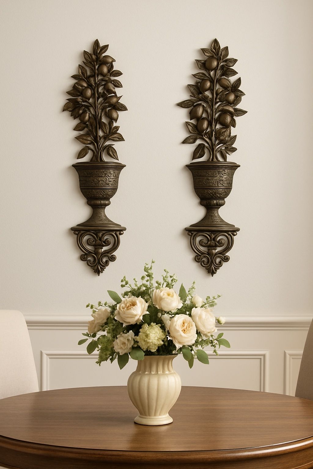 HOMCO USA 1960s Wall Plaques Lemon Trees Topiary Pair, 9x29” 🎁