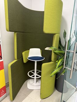 Set of 2 Acoustic Phone Booths w/ Stools – $500 Each / $900 Pair (Pickup Only)