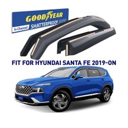 Goodyear Shatterproof in-Channel Window Deflectors for Hyundai Santa Fe 2019-2024, Rain Guards, Window Visors for Cars, Vent Deflector