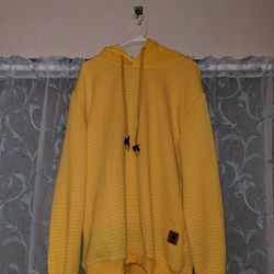 Coofandy Men's Pullover Sweater/Hoodie Sweatshirt Sz XL Yellow 