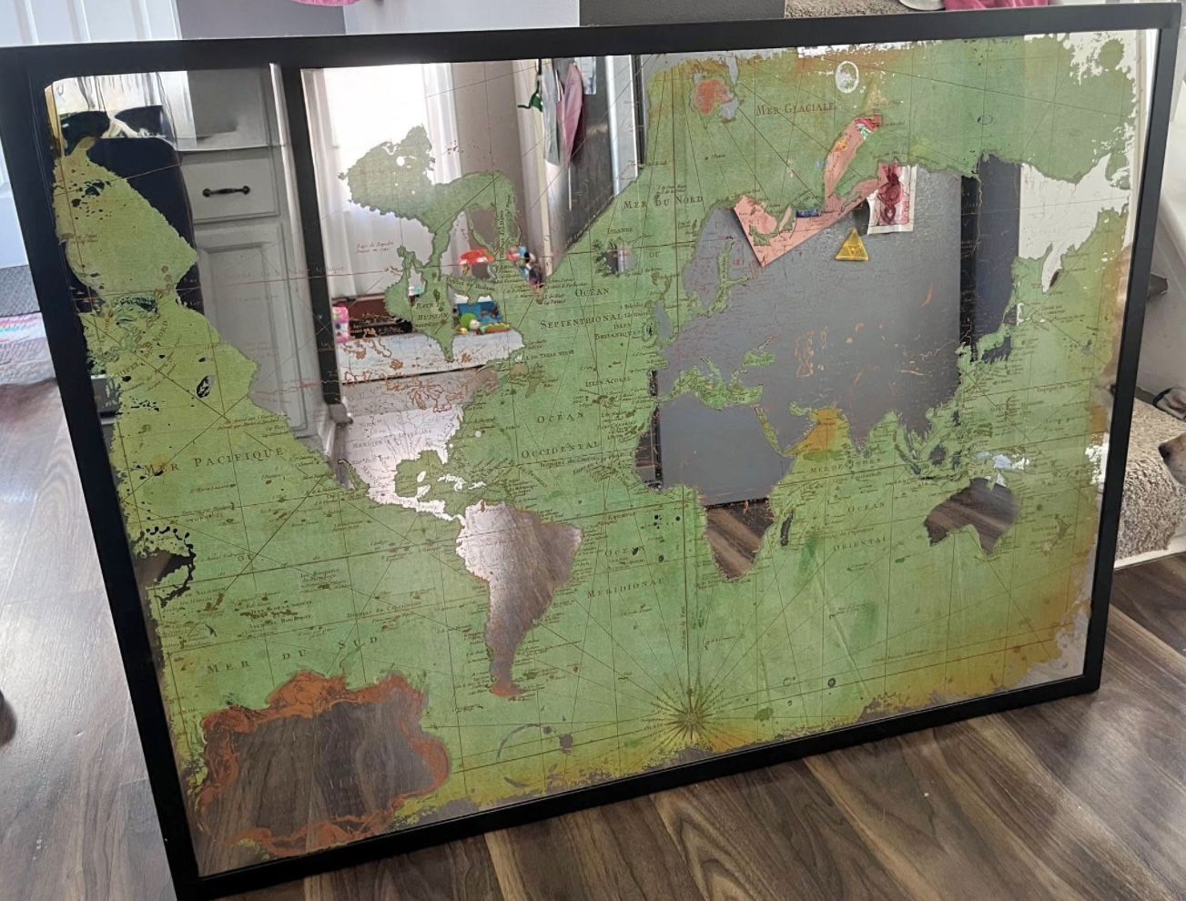 World Market World Map Mirrored