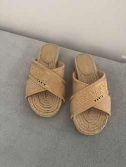 Christian Dior Dway Espadrille Slide Sandals