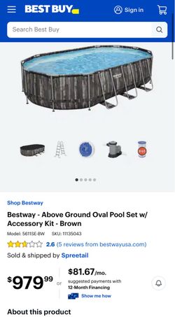 Bestway Above Ground Oval Pool Set with Accessory Kit