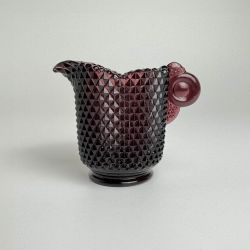 Vintage Purple Glass Diamond point Personal Creamer/ Candle Holder