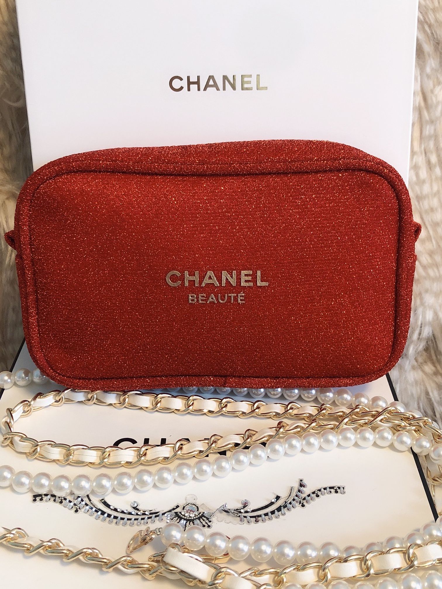 Chanel Cosmetic Pouch &  Chain 