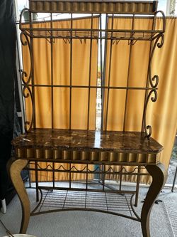 Metal bar station with granite top