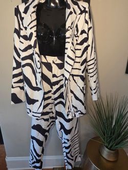 Zebra print pantsuit