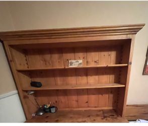 Large used pine desk hutch