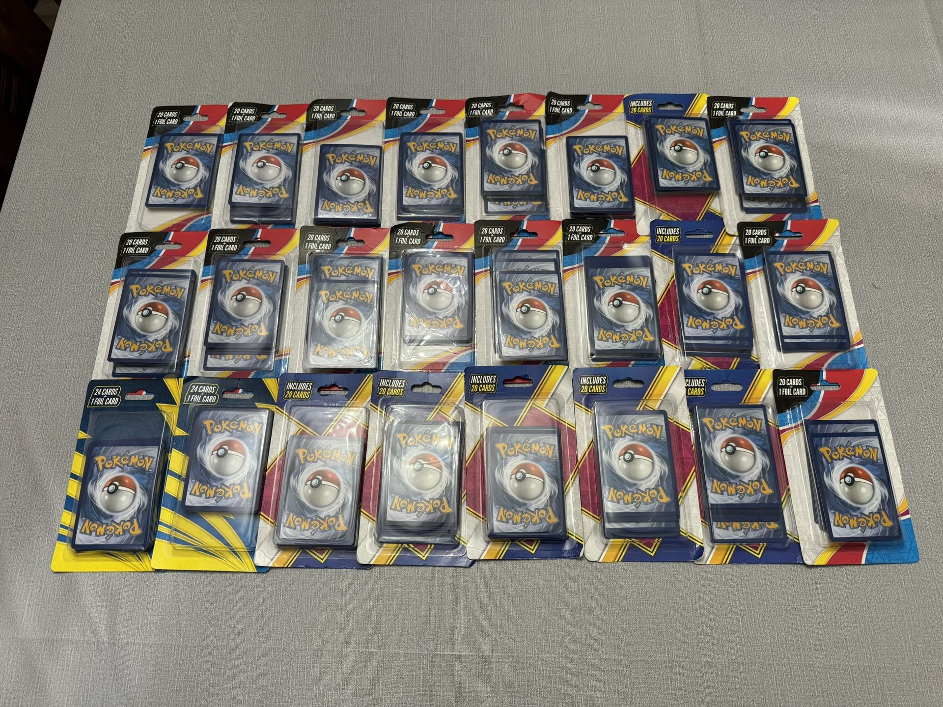Lot of 24 Mystery POKEMON Pack of 20 Cards 1 Foil Card Factory NEW & Sealed