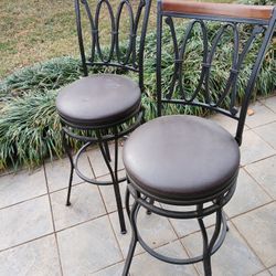 Pair Of Swivel Bar Stools