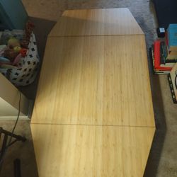 Drop-leaf table, bamboo/white Like New